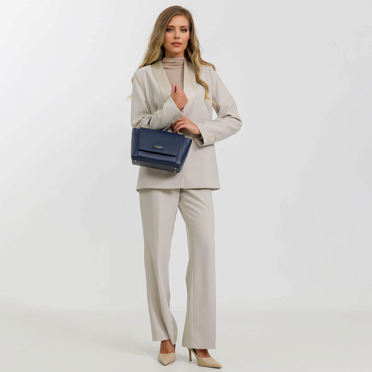 Женская сумка  Dr. Koffer из натуральной кожи синяя