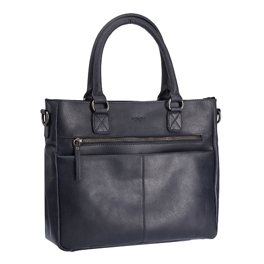 Деловая сумка Dr.Koffer из натуральной кожи синяя