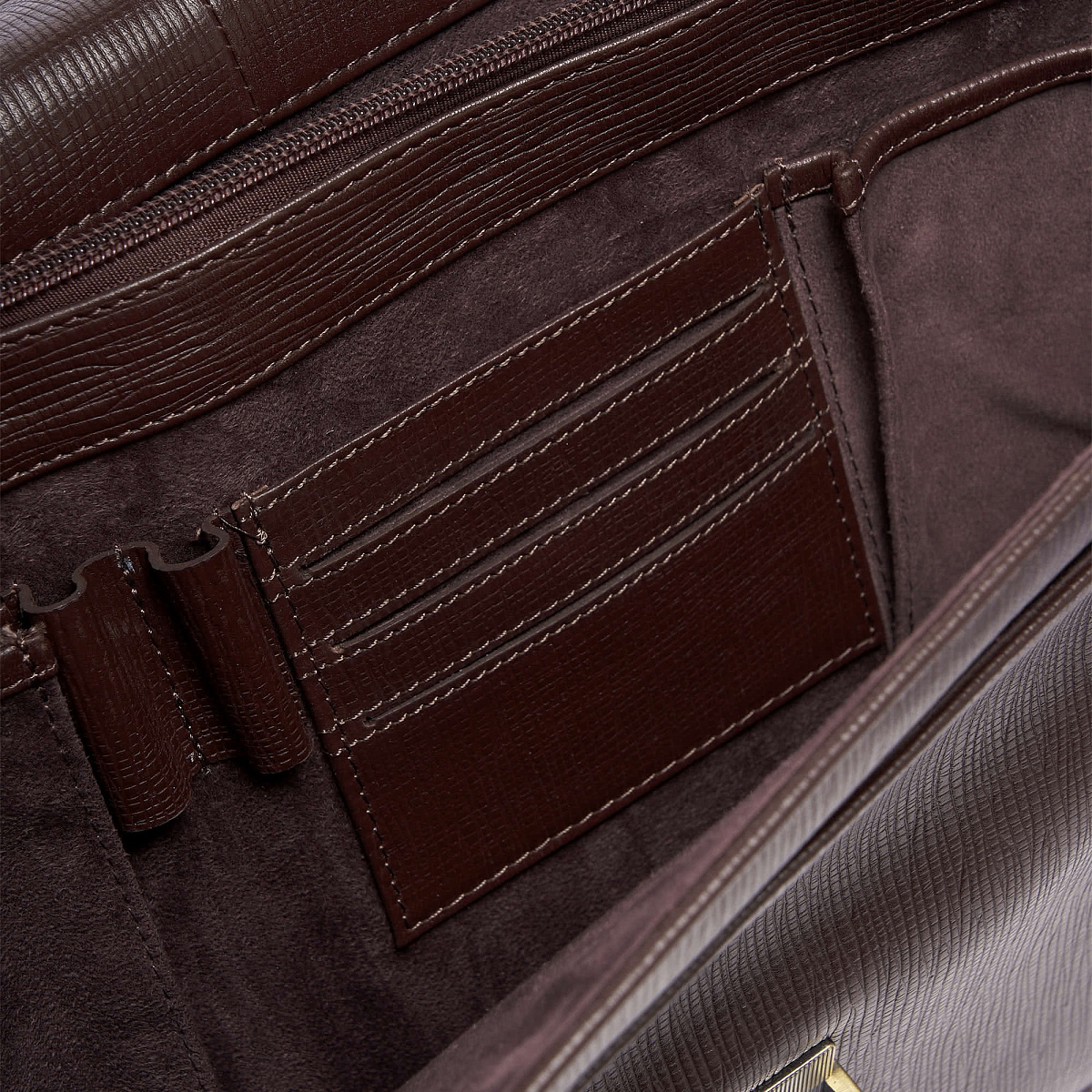 Портфель Dr.Koffer из натуральной кожи темно-коричневый