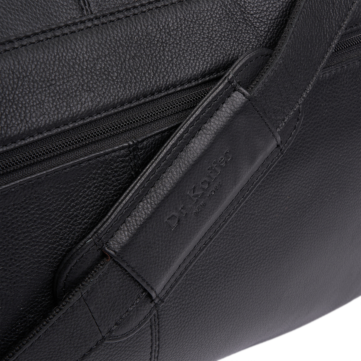 Сумка дорожная Dr.Koffer из натуральной кожи черная