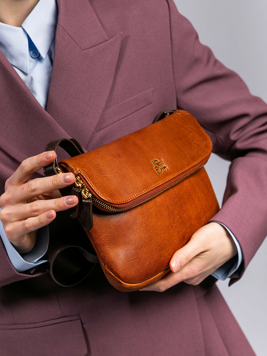 Женская сумка Dr. Koffer из натуральной кожи коричневая