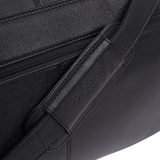 Сумка дорожная Dr.Koffer из натуральной кожи черная