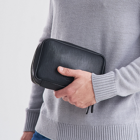 Несессер Dr. Koffer из натуральной кожи черный