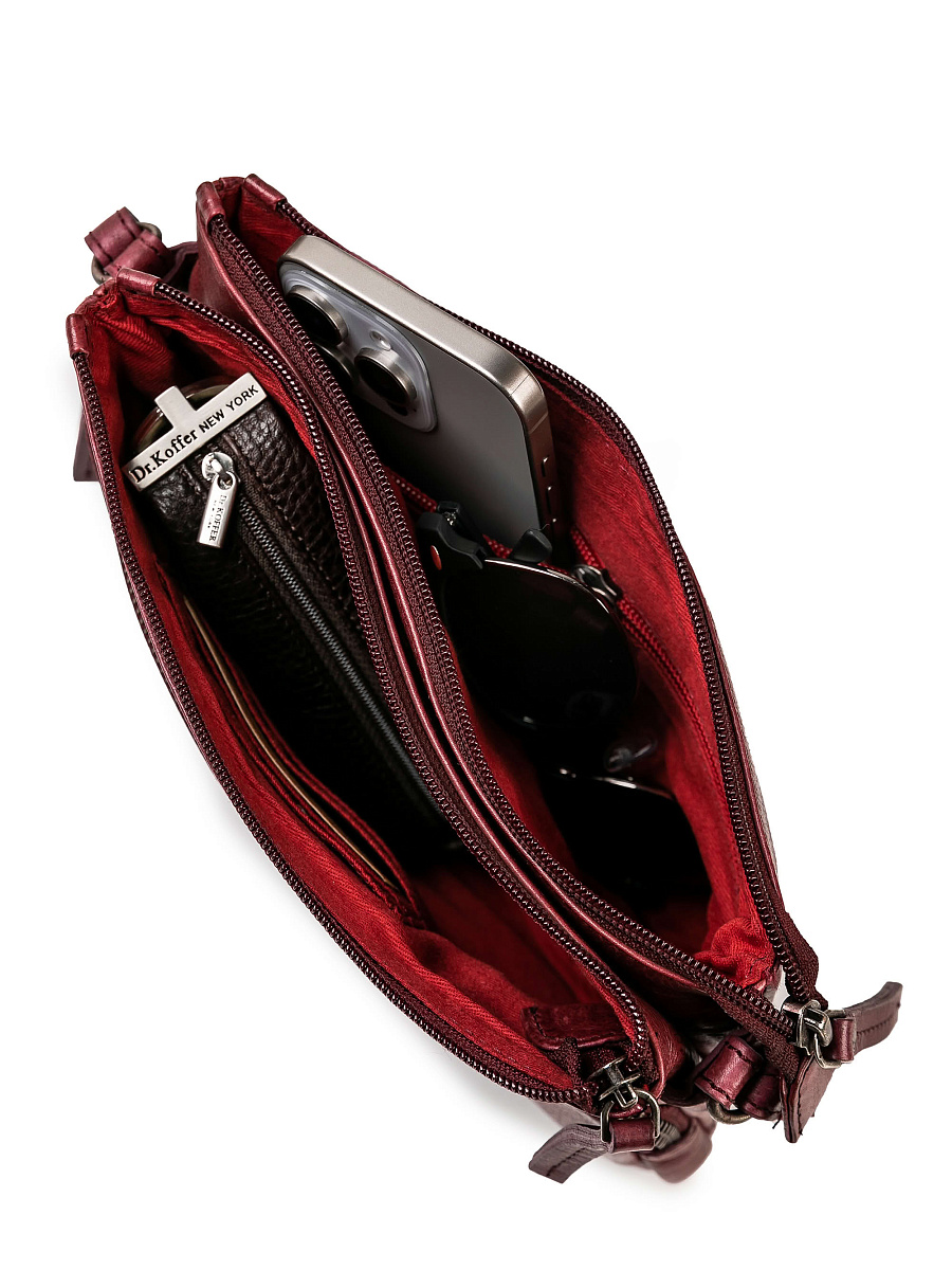Сумка через плечо Dr.Koffer из натуральной кожи коричневая