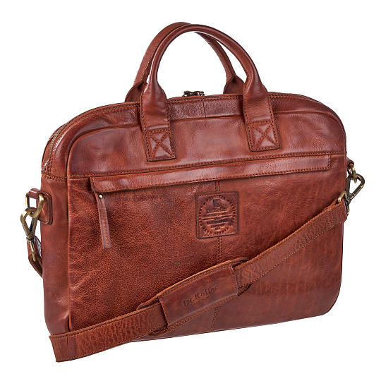 Деловая сумка Dr.Koffer из натуральной кожи коричневая