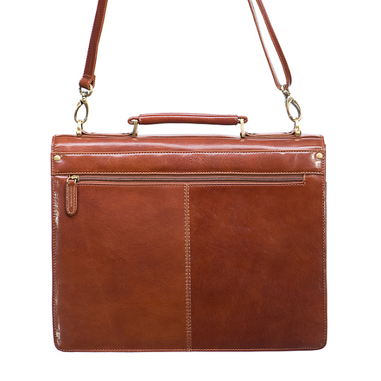 Портфель Dr.Koffer из натуральной кожи светло-коричневый