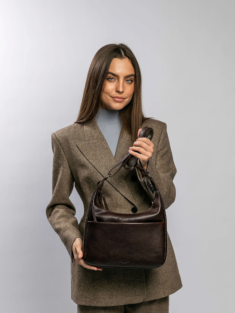 Женская сумка Dr.Koffer из натуральной кожи коричневая