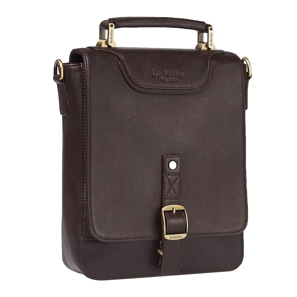 Сумка через плечо Dr.Koffer из натуральной кожи коричневая