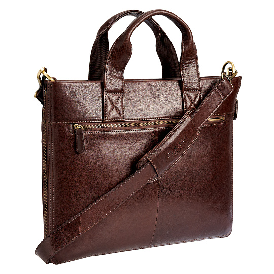 Деловая сумка Dr.Koffer из натуральной кожи темно-коричневая