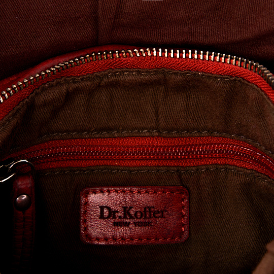 Сумка через плечо Dr.Koffer из натуральной кожи красная