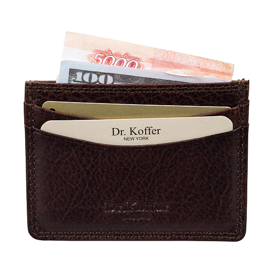 Кредитница Dr.Koffer из натуральной кожи коричневая