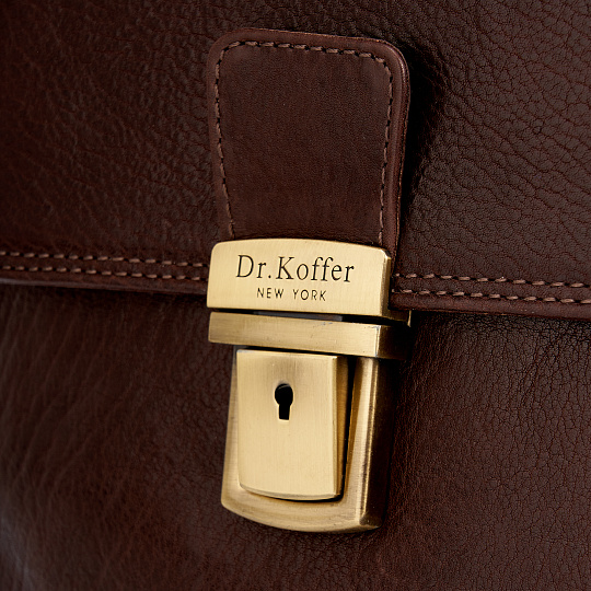 Портфель Dr.Koffer из натуральной кожи темно-коричневый