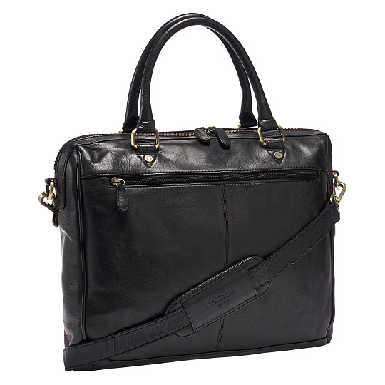 Деловая сумка Dr.Koffer из натуральной кожи черная