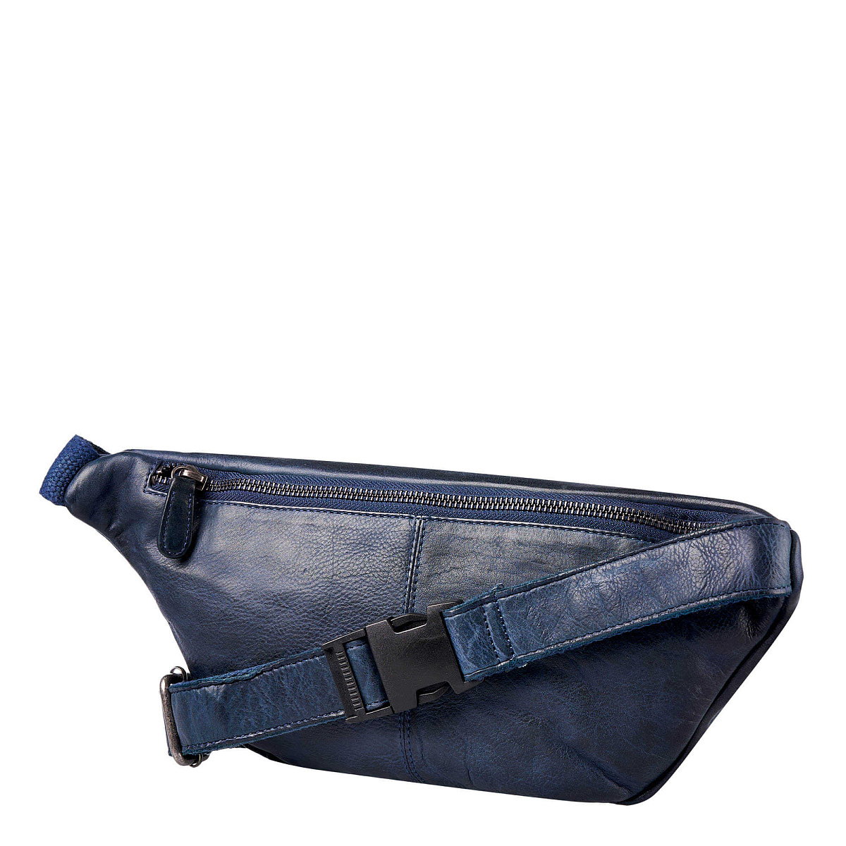 Сумка на пояс Dr. Koffer из натуральной кожи синяя