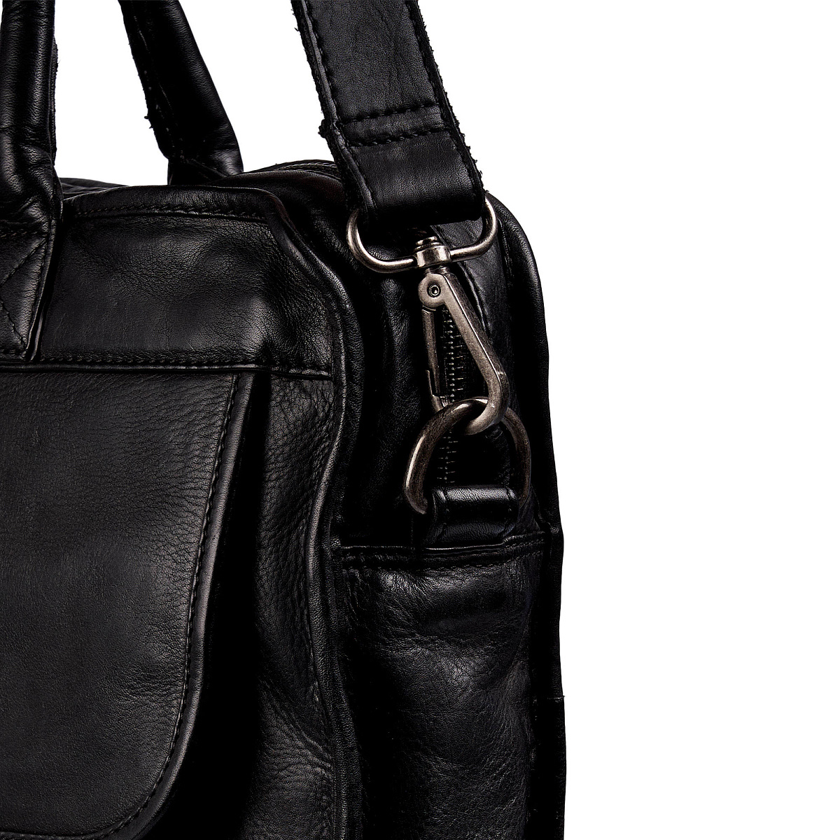 Деловая сумка Dr.Koffer из натуральной кожи черная