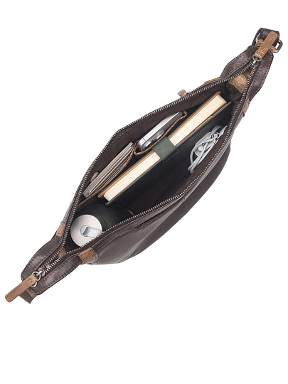 Сумка через плечо Dr. Koffer из натуральной кожи коричневая