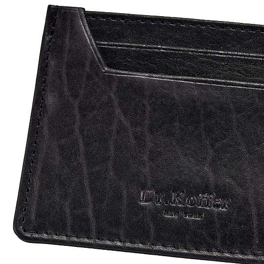 Кредитница Dr.Koffer из натуральной кожи черная