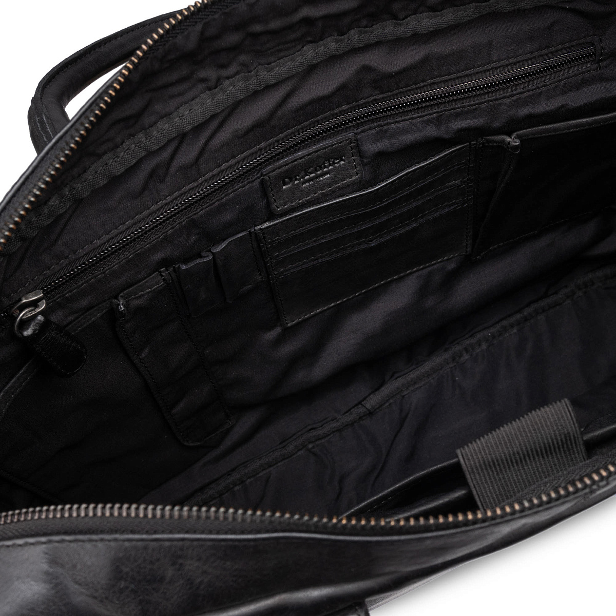 Деловая сумка Dr.Koffer из натуральной кожи черная