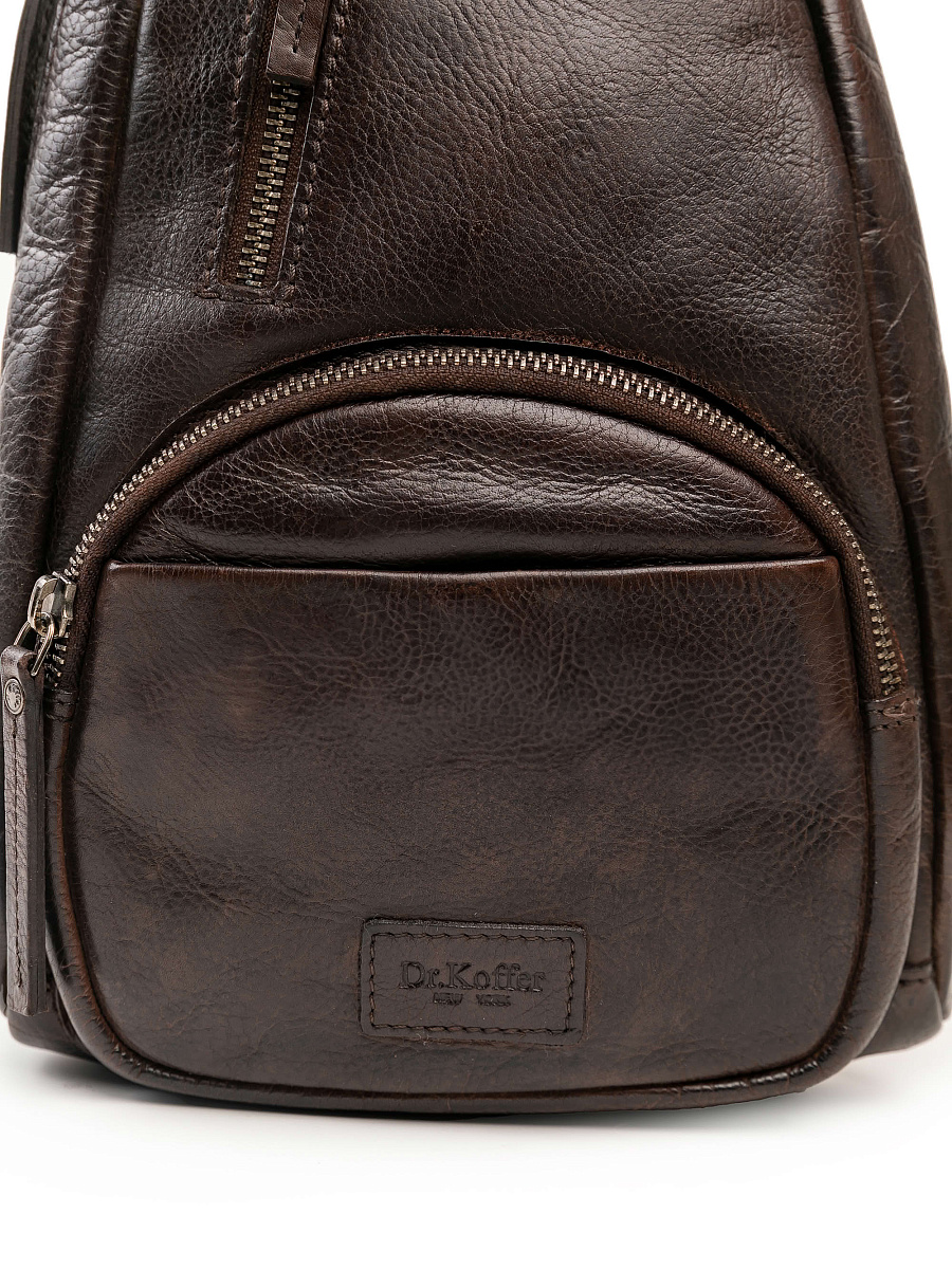 Рюкзак Dr.Koffer из натуральной кожи темно-коричневый