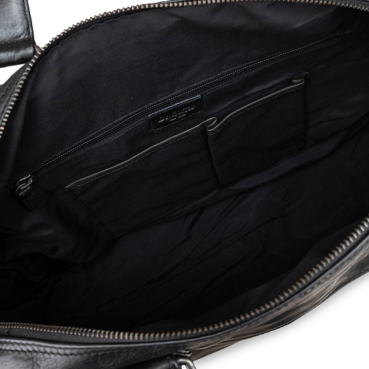 Деловая сумка Dr.Koffer из натуральной кожи черная