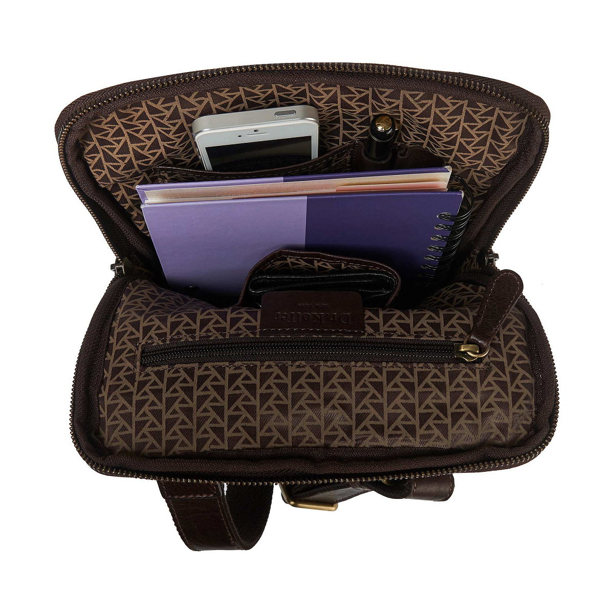 Сумка через плечо Dr.Koffer из натуральной кожи коричневая