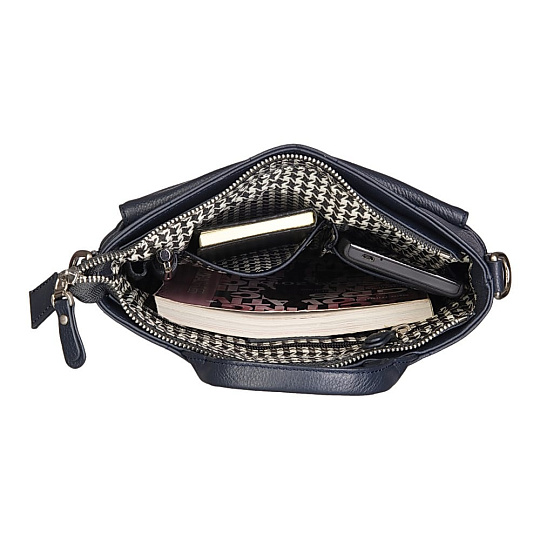 Сумка через плечо Dr.Koffer из натуральной кожи синяя