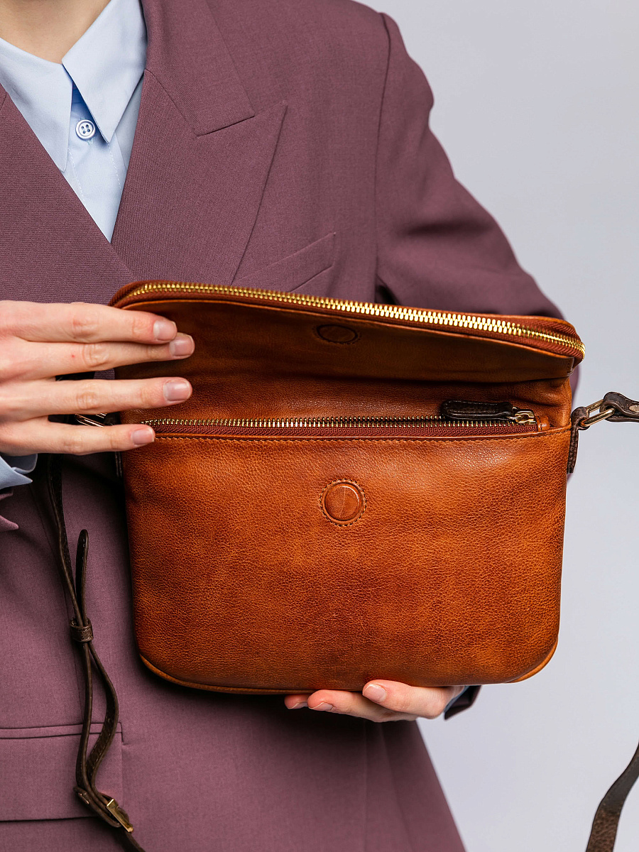 Женская сумка Dr. Koffer из натуральной кожи коричневая