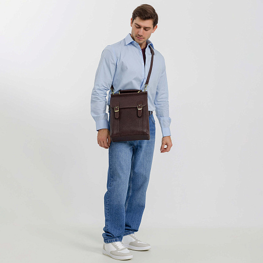 Сумка планшет Dr.Koffer из натуральной кожи коричневый