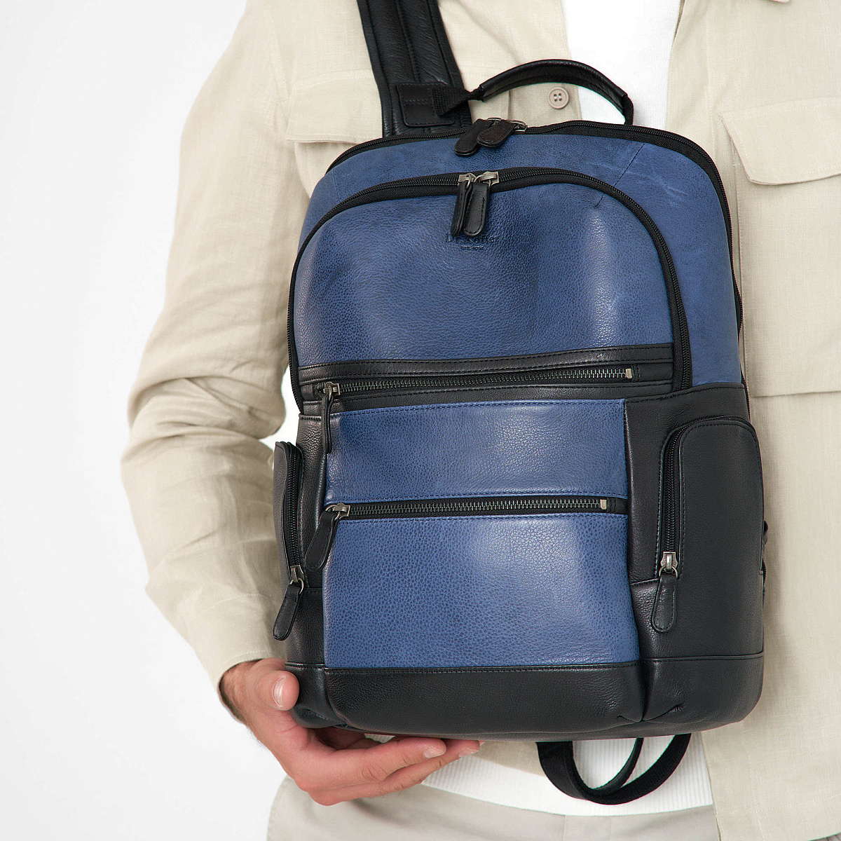 Рюкзак Dr.Koffer из натуральной кожи синий