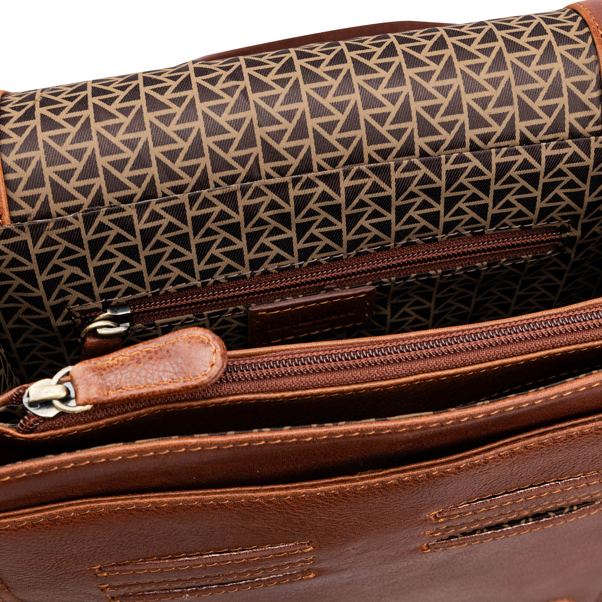 Сумка через плечо Dr.Koffer из натуральной кожи коричневая