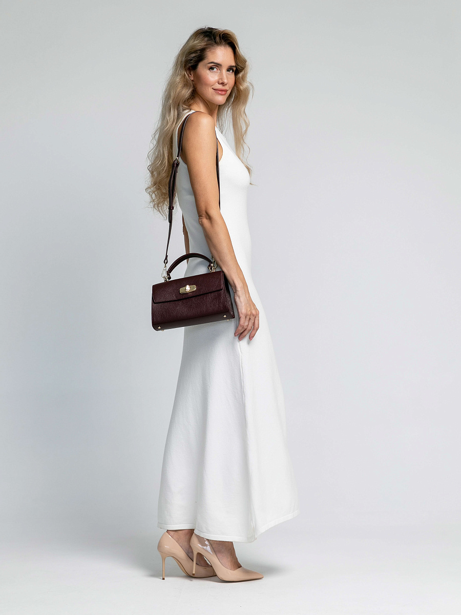 Женская сумка Dr.Koffer из натуральной кожи бордовая