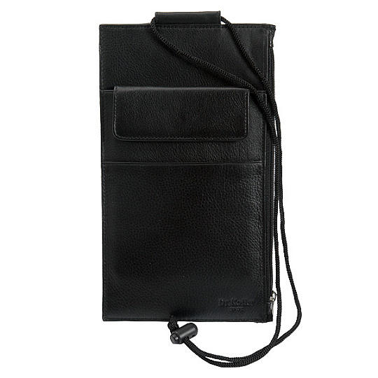 Нагрудный черный кошелек вытянутой формы Dr.Koffer X510249-01-04