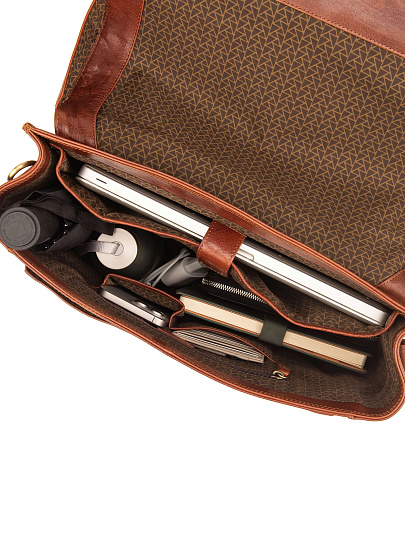 Портфель Dr.Koffer из натуральной кожи светло-коричневый