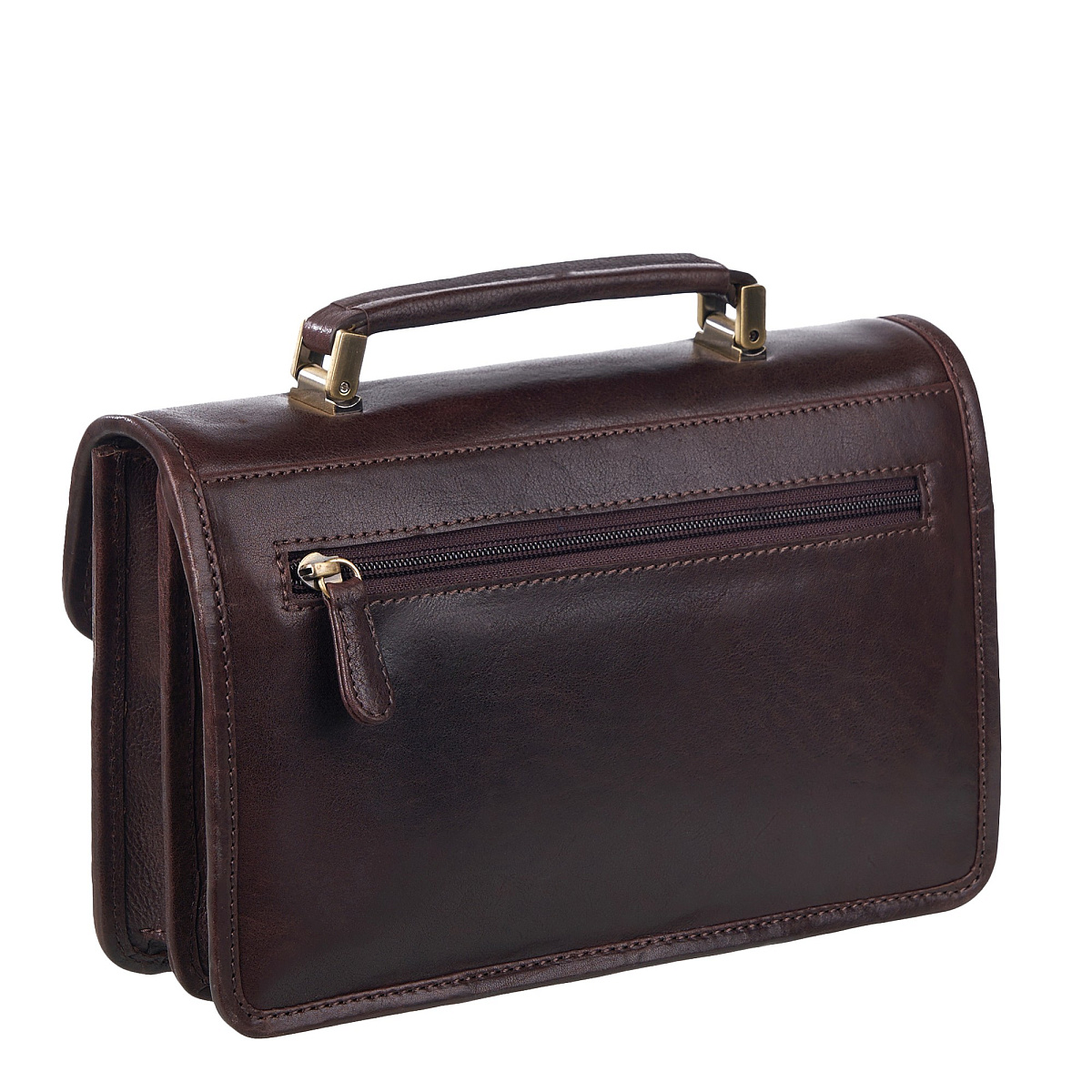 Сумка барсетка из натуральной кожи Dr. Koffer коричневая