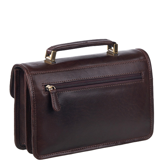 Сумка барсетка из натуральной кожи Dr. Koffer коричневая