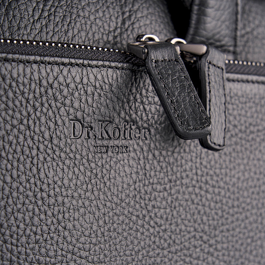 Деловая сумка Dr.Koffer из натуральной кожи черная