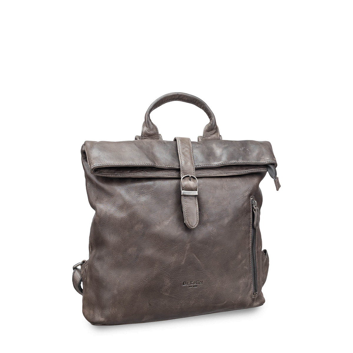 Рюкзак Dr.Koffer из натуральной кожи серый