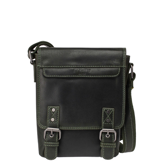 Сумка через плечо Dr.Koffer из натуральной кожи зеленая