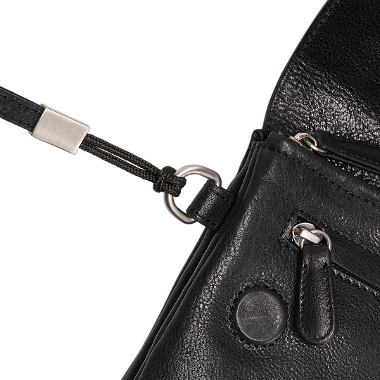 Сумка барсетка из натуральной кожи Dr. Koffer черная