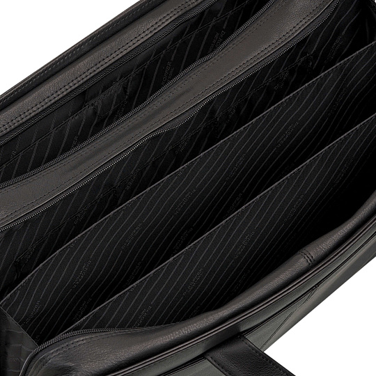 Деловая сумка Dr.Koffer из натуральной кожи черная