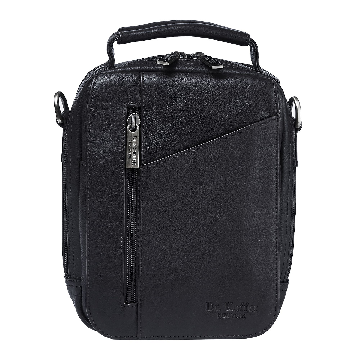 Сумка через плечо Dr.Koffer из натуральной кожи черная