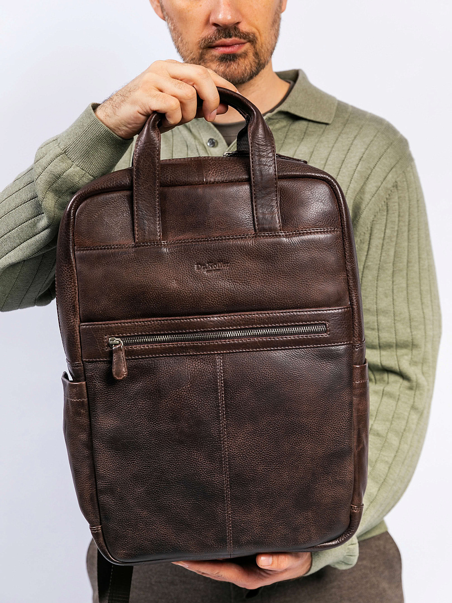 Рюкзак Dr. Koffer из натуральной кожи коричневый