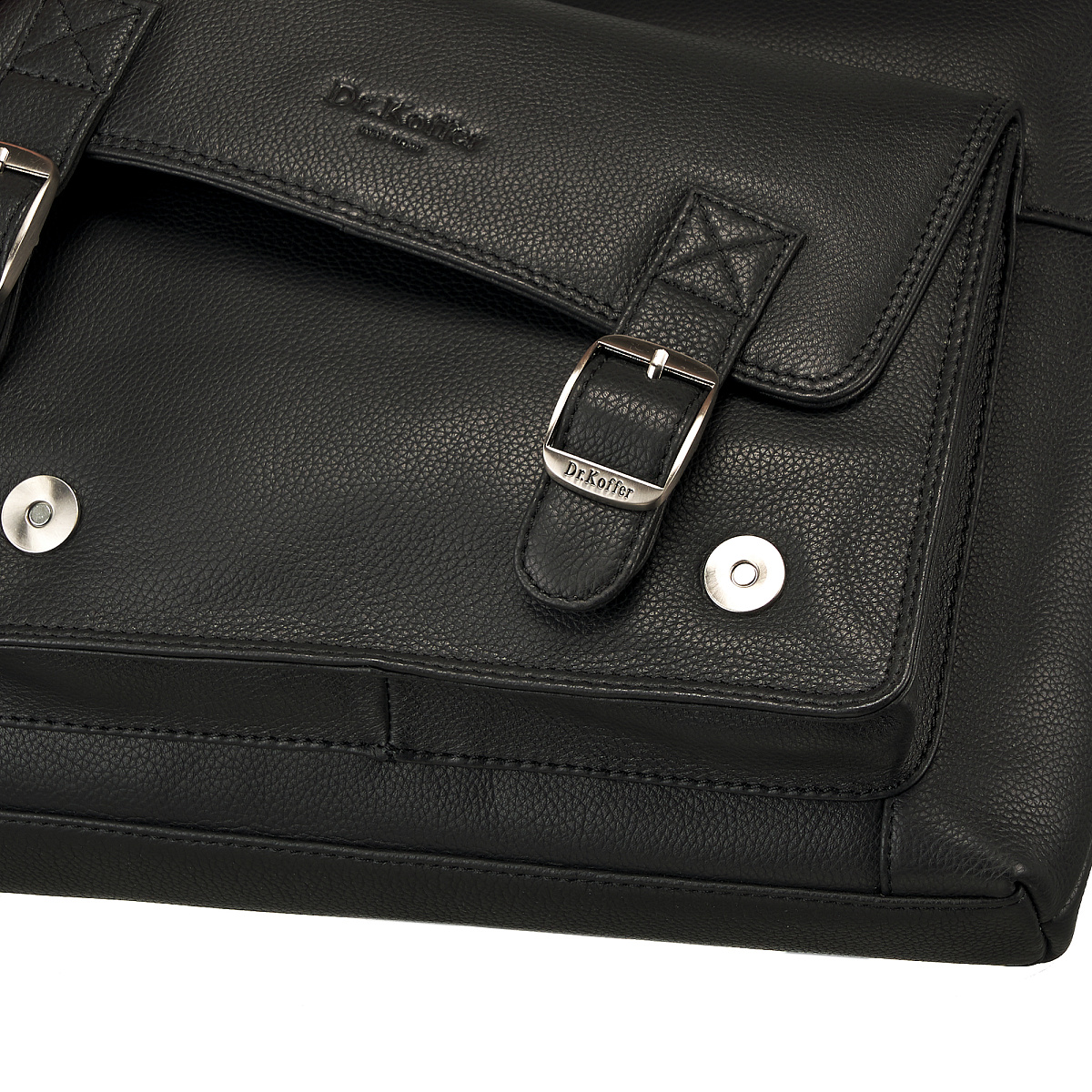 Сумка через плечо Dr.Koffer из натуральной кожи черная