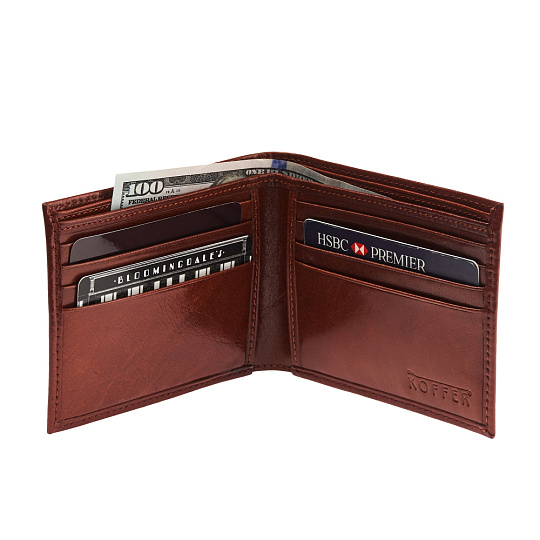 Портмоне Dr.Koffer из натуральной кожи светло-коричневое