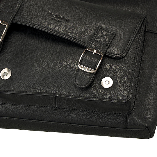 Сумка через плечо Dr.Koffer из натуральной кожи черная