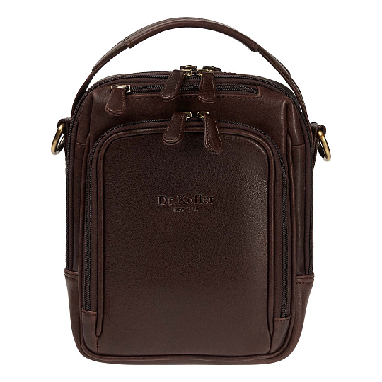 Сумка через плечо Dr.Koffer из натуральной кожи коричневая