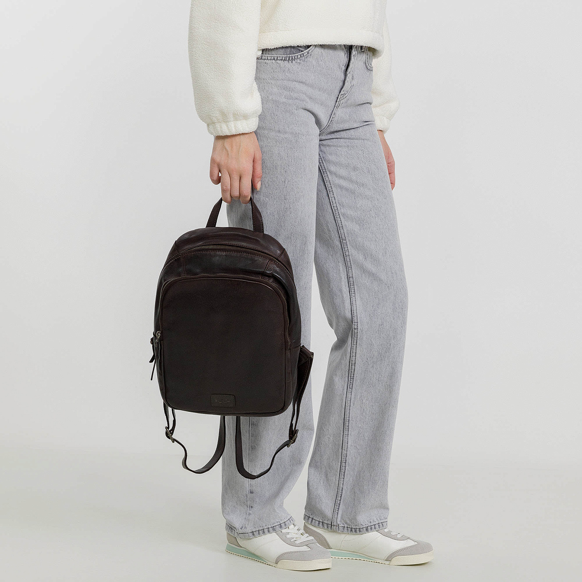 Рюкзак Dr.Koffer из натуральной кожи темно-коричневый