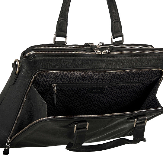 Деловая сумка Dr.Koffer из натуральной кожи черная