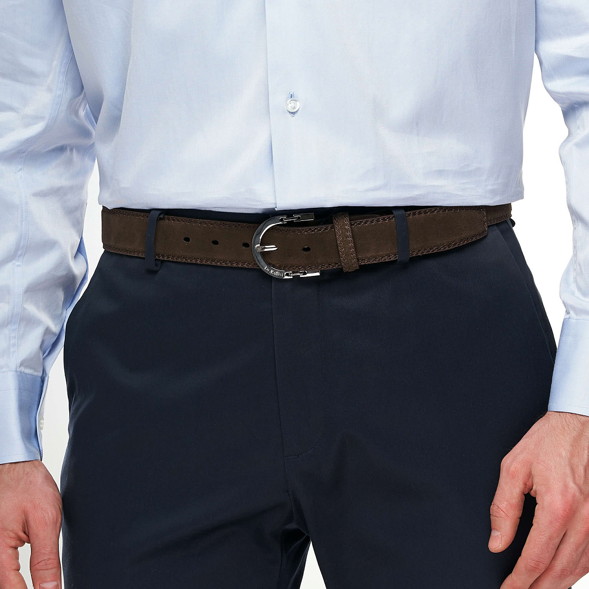 Ремень Dr. Koffer из натуральной кожи коричневый