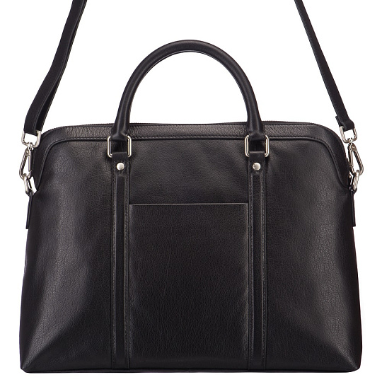 Деловая сумка Dr.Koffer из натуральной кожи черная